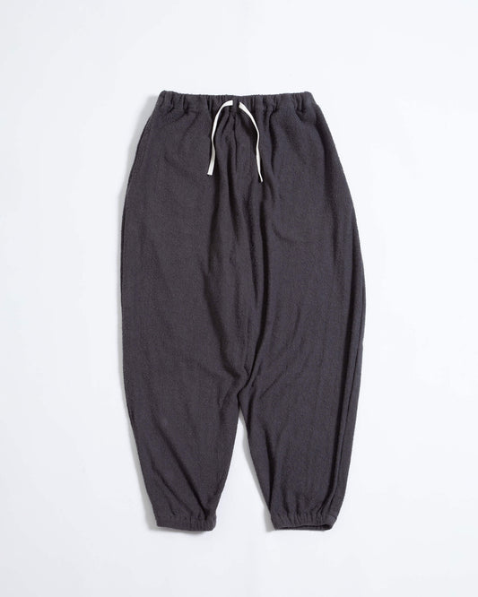 SAUNAS " サ " towel cloth wide easy pants "charcoal gray"