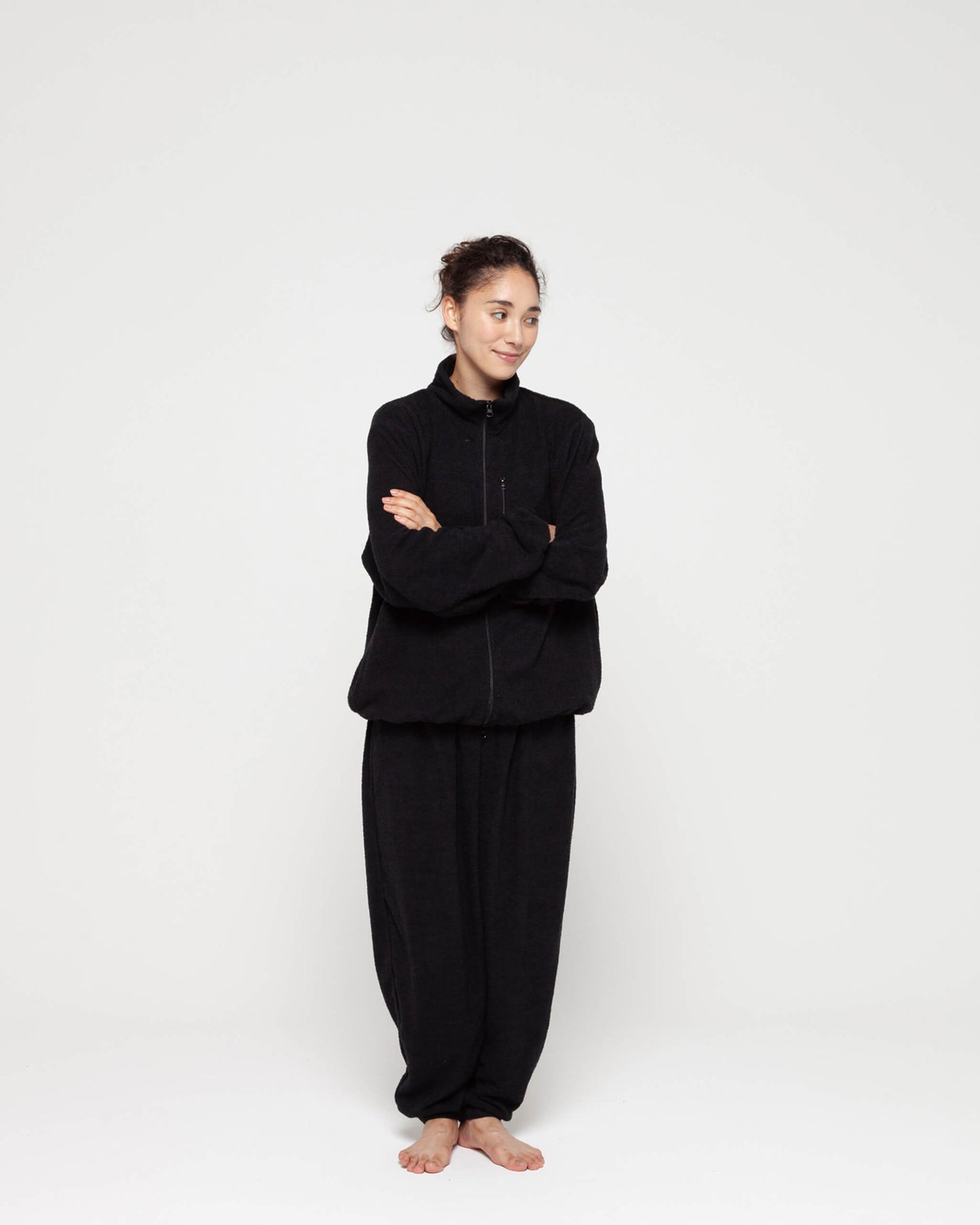 Twilight ♨ towel cloth zip jacket "black"