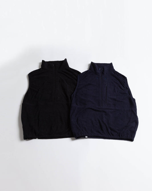Twilight ♨ towel cloth zip vest "black"