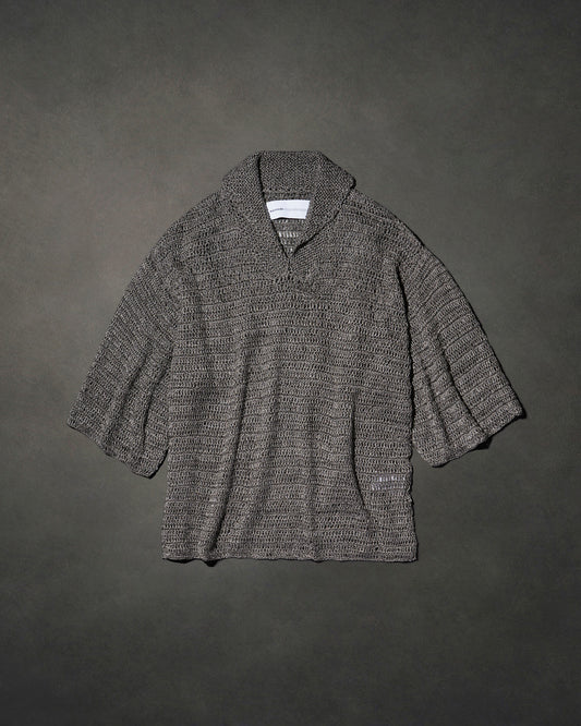 Normandie linen Hand knitted cowichan sweater "Grey"