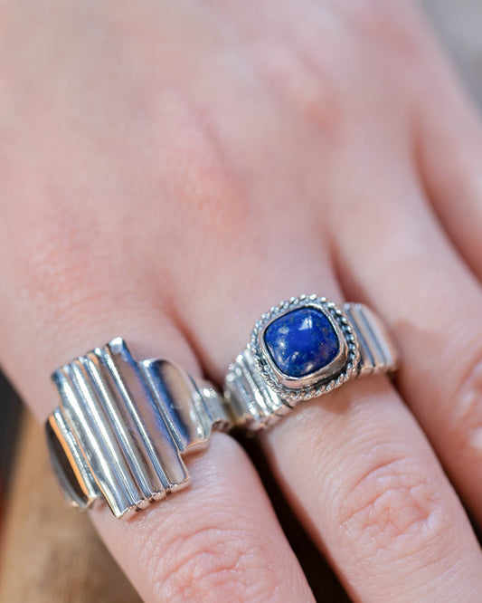 Lapis lazuli Brick ring [R-072]