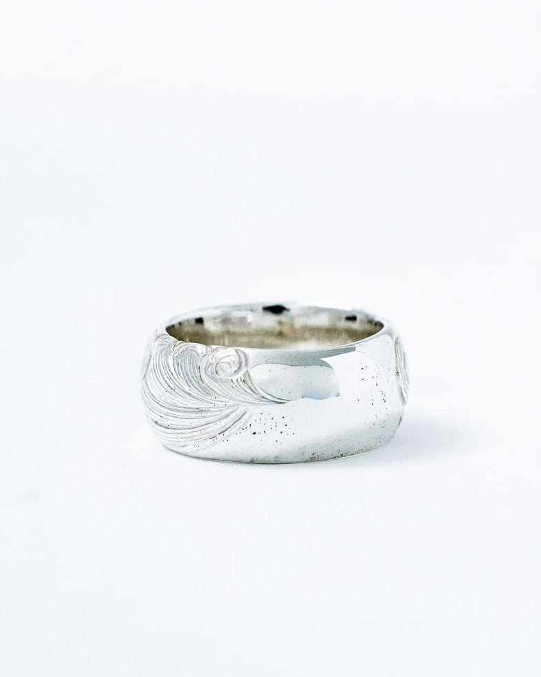 Arabesque half round ring (L) [R-065]