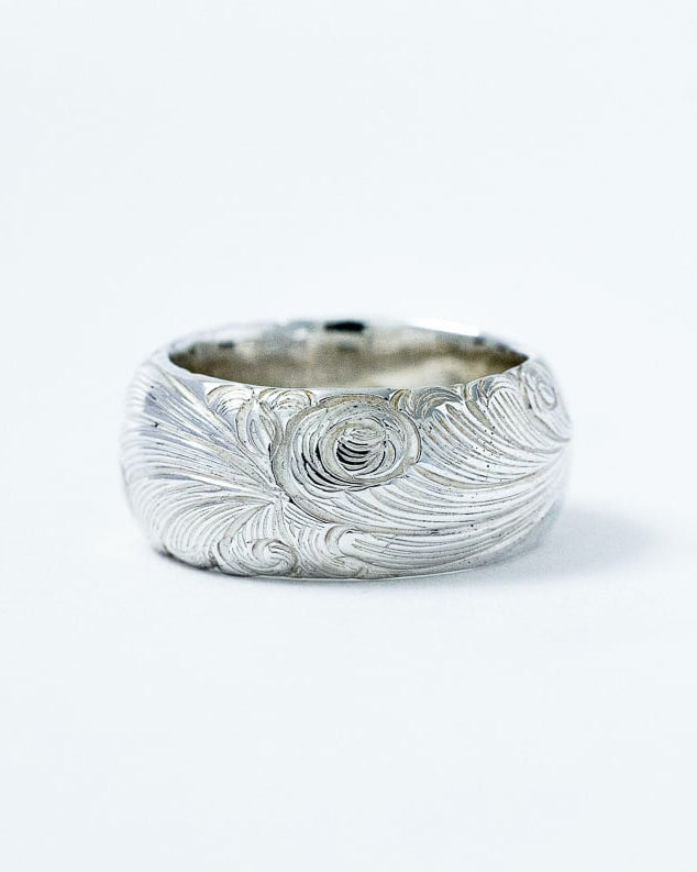 Arabesque half round ring (L) [R-065]