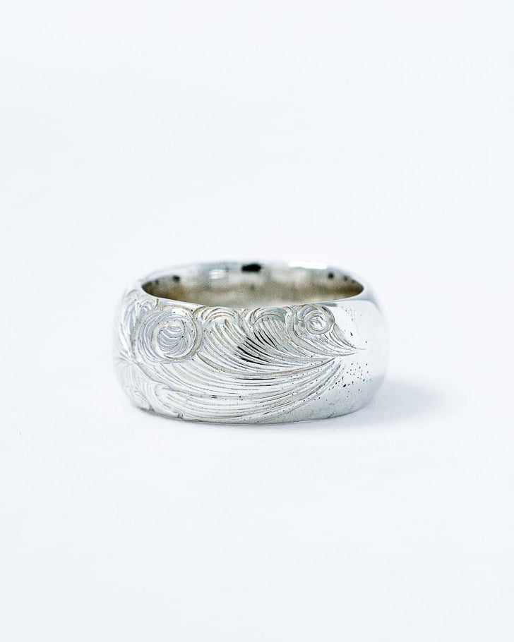 Arabesque half round ring (L) [R-065]